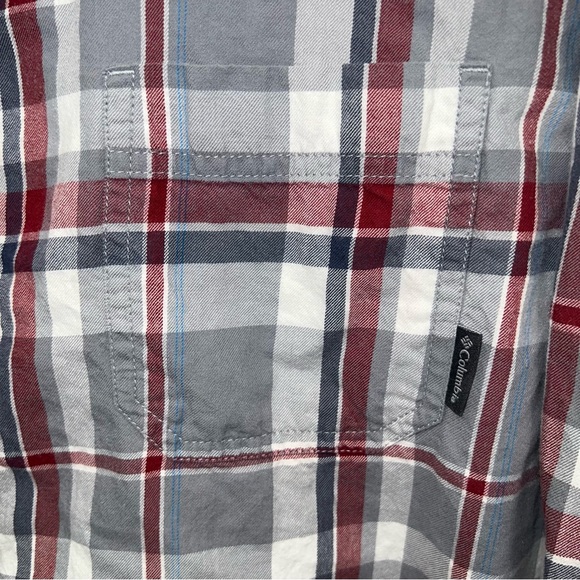Columbia Button Up Adult XL Mens Multicolor Plaid Long Sleeve 100% Cotton Shirt - Picture 7 of 16
